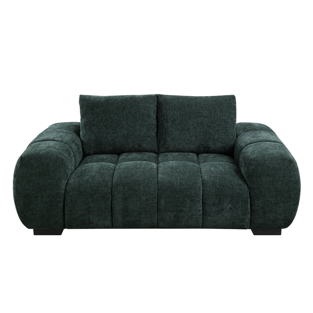 English Elm Ferrand Plush Chenille Sofa with Pocket Coil Seating, Sturdy Wood Frame for Luxurious Comfort Green 74.5 L x 41.8 W x 14.97 H B2726P241753