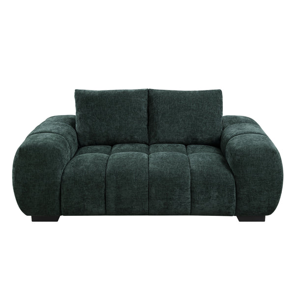 English Elm Ferrand Plush Chenille Sofa with Pocket Coil Seating, Sturdy Wood Frame for Luxurious Comfort Green 74.5 L x 41.8 W x 14.97 H B2726P241753
