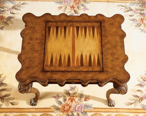 Butler Specialty Bianchi Rectangular Wood Game Table With Hand-carved Details And Reversible Chess-backgammon Top Medium Brown Mdf,Resin,Lauan Wood,Wrought Iron 464070-butler