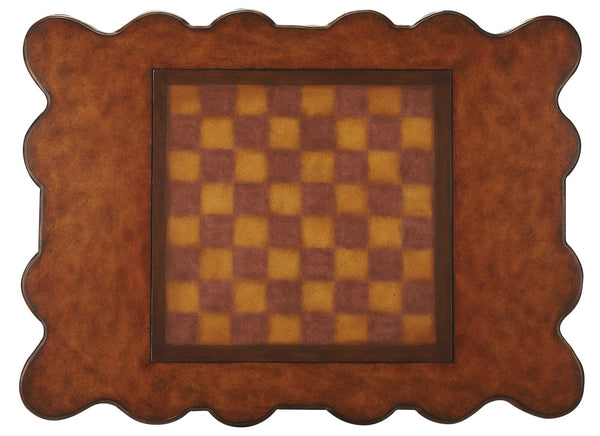 Butler Specialty Bianchi Rectangular Wood Game Table With Hand-carved Details And Reversible Chess-backgammon Top Medium Brown Mdf,Resin,Lauan Wood,Wrought Iron 464070-butler
