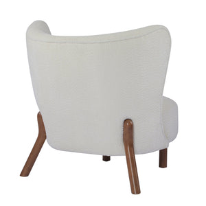 English Elm Christopher Knight Home® - Bella Plush Upholstered Armless Accent Chair with Curved Boucle Design, Birch Wood Legs, Cozy Support Off White 31 L x 27 W x 19 H N776P246078W