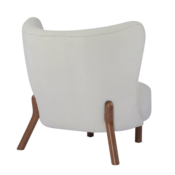 English Elm Christopher Knight Home® - Bella Plush Upholstered Armless Accent Chair with Curved Boucle Design, Birch Wood Legs, Cozy Support Off White 31 L x 27 W x 19 H N776P246078W