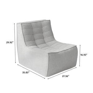 English Elm Caterpillar Classic Floor Sofa - Cozy Light Gray Chenille Single-Seater For Stylish Relaxation B341P321112