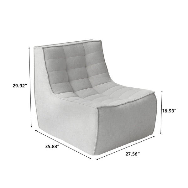 English Elm Caterpillar Classic Floor Sofa - Cozy Light Gray Chenille Single-Seater For Stylish Relaxation B341P321112