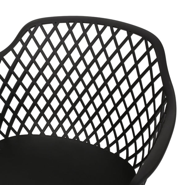 English Elm Poppy Outdoor Dining Chairs Set of 2 Diamond Mesh Geometric Modern Patio Seating N776P414421B
