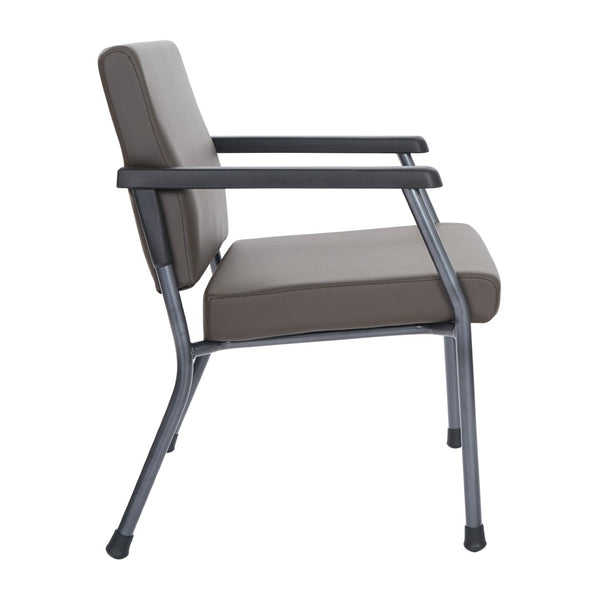 OSP Home Furnishings Bariatric Guest Chair with Reinforced Metal Frame and Pu Arms for Medical Waiting Rooms Java BC9602-R102