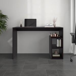 English Elm Star Writing Desk with Open Shelving Dark Wood Finish Compact Home Office Furniture Wenge B128P473976