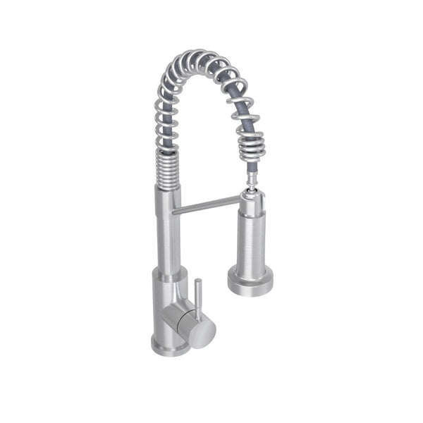 English Elm Bothwa Pull Down Kitchen Faucet with Stainless Steel Spout and Ceramic Cartridge Control Brushed Nickel B2724P262354