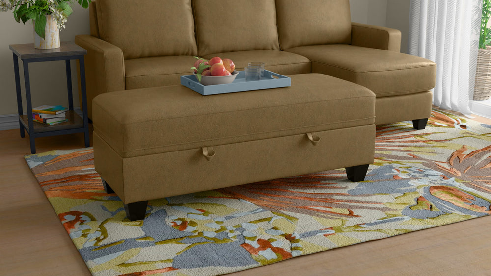 English Elm Wallace & Bay - Brown Storage Ottoman - Mocha Transitional Engineered Wood Bench with Hidden Storage, Easy-Care, 48.6" L B2709P212527