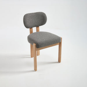 English Elm Wooden Wingback Dining Chairs Chenille Upholstered Farmhouse Set for Kitchen Comfort Grey W3244P316080