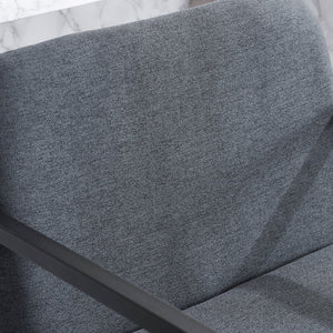 English Elm Set Of 2 Stylish Dark Gray Upholstered Counter Height Bar Stools With Armrests For Modern Dining W1901P225274-GIGA