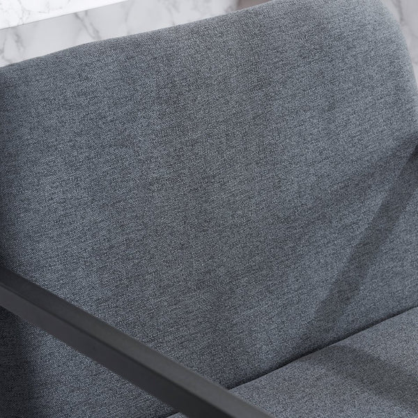 English Elm Set Of 2 Stylish Dark Gray Upholstered Counter Height Bar Stools With Armrests For Modern Dining W1901P225274-GIGA