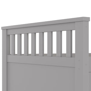 English Elm Twin Captain Platform Bed with Bookcase Headboard Four Drawers Pine Mdf Frame Gray GX001828AAE-1