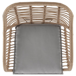 English Elm Antibes 3-Piece Modern Outdoor Conversation Set For Patios With Stylish Tan And Gray Cushions B365P398238