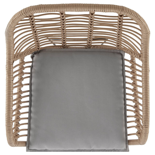 English Elm Antibes 3-Piece Modern Outdoor Conversation Set For Patios With Stylish Tan And Gray Cushions B365P398238