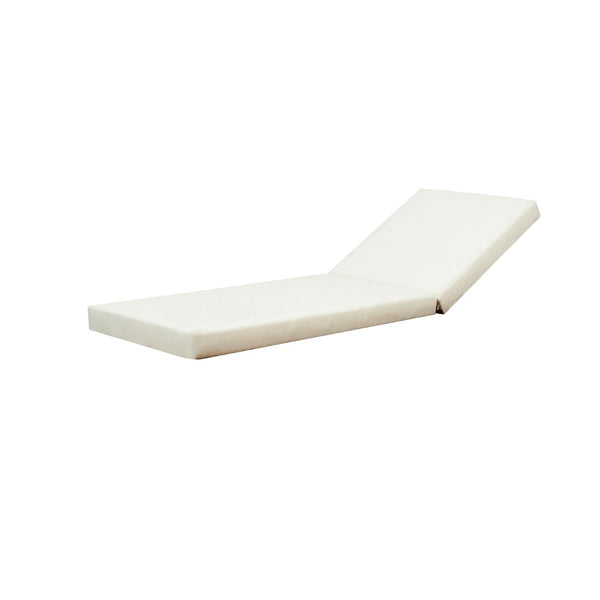 English Elm Modern Acacia Wood Outdoor Chaise Lounge Slatted Reclining Poolside Sun Chair Cream,White N770P281696W_65429.00CUSH