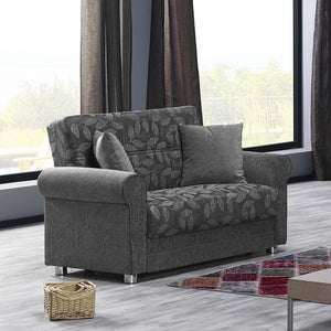 English Elm PrimeNest Grandera Collection Upholstered Convertible Loveseat with Storage, Chenille Sleeper for Small Spaces Grey Multi B030P281711