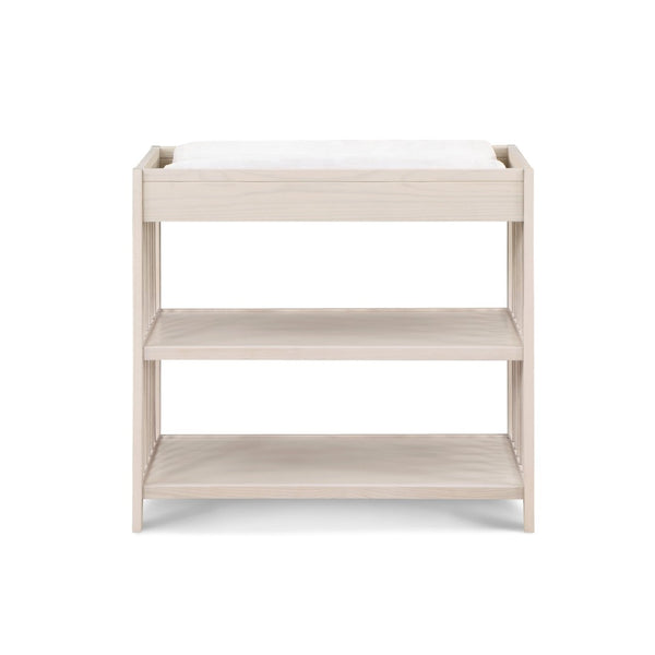 English Elm Pixie Mid-century Nursery Changing Table with Spindle Sides and Open Storage Shelves Natural B022P204855