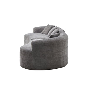 English Elm 111" L Shaped Cloud Sofa Plush Chenille Upholstered High Density Foam Apartment Living Room Grey W1669S00058