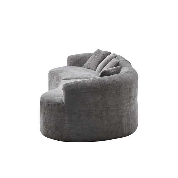 English Elm 111" L Shaped Cloud Sofa Plush Chenille Upholstered High Density Foam Apartment Living Room Grey W1669S00058