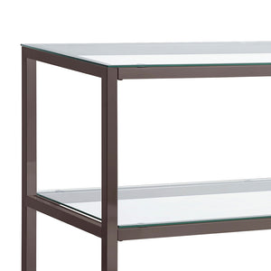 English Elm Weston Black Nickel 2-Shelf Glass Top Console Table - Elegant Entryway Storage, Sleek Metal & Glass Design B062P328648