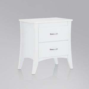 English Elm White 2-Drawer Nightstand - Elegant Bedroom Storage Solution With Timeless Design & Stylish Legs B062P186507-GIGA