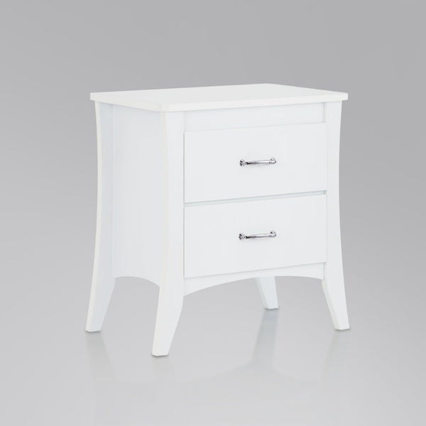 English Elm White 2-Drawer Nightstand - Elegant Bedroom Storage Solution With Timeless Design & Stylish Legs B062P186507-GIGA