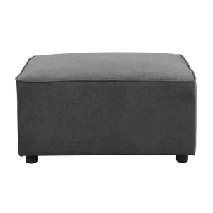 English Elm Grey Ottoman Rectangular with Pocketed Coil Seat, Contemporary Soft Gray Upholstery, Durable Support B062P191061