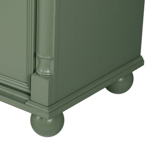 English Elm 27.8" Mid-century Freestanding Bathroom Vanity with Ceramic Sink Drawer and Wood Base Green W1801S00007