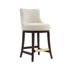 English Elm Lucia Natural Chenille Counter Stool - Ergonomic Beech Wood Legs For Comfort & Style In Any Space B365P398050