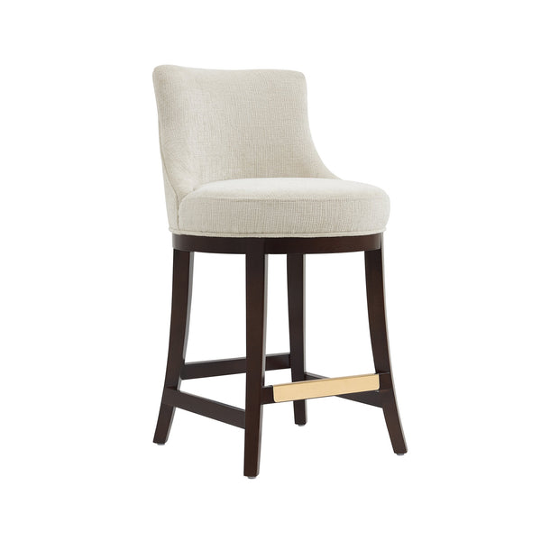 English Elm Lucia Natural Chenille Counter Stool - Ergonomic Beech Wood Legs For Comfort & Style In Any Space B365P398050