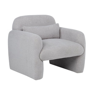 English Elm Stylish Teddy Fleece Single Sofa Chair with Arms and Pillow, Cozy Accent Armchair for Living Room Gray 30 L x 24.75 W x 24 H W1716P196466