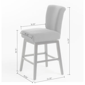 English Elm Christopher Knight Home® - SWIVEL Bar Stool Light Grey Fabric Upholstered Seat with 360° Swivel, Cozy Cushioning & Wood Legs 57177.00F