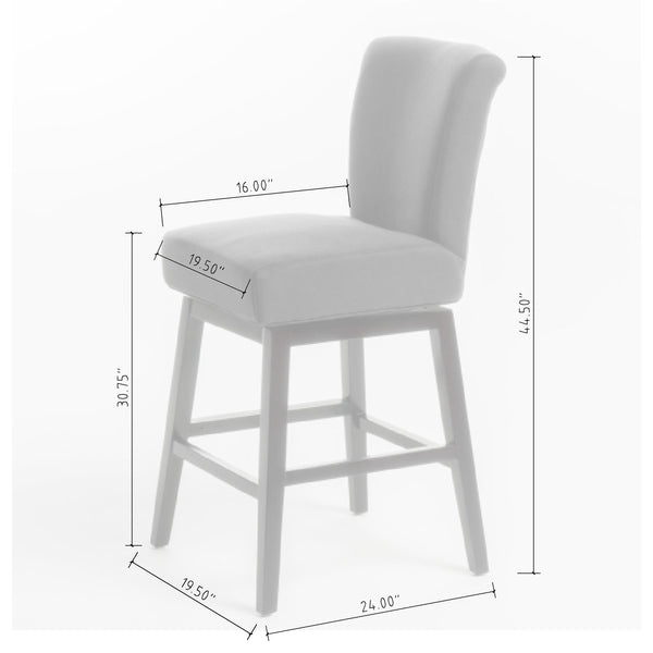 English Elm Christopher Knight Home® - SWIVEL Bar Stool Light Grey Fabric Upholstered Seat with 360° Swivel, Cozy Cushioning & Wood Legs 57177.00F