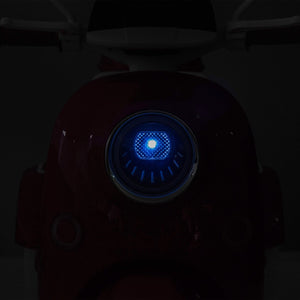 English Elm 12v Dual Motor Two Seater Kids Electric Motorcycle with Bluetooth Led and Foldable Adult Seat W1578P283697