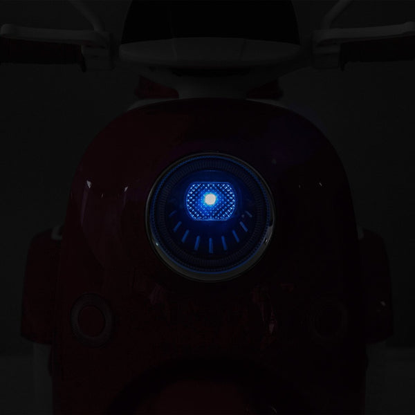 English Elm 12v Dual Motor Two Seater Kids Electric Motorcycle with Bluetooth Led and Foldable Adult Seat W1578P283697