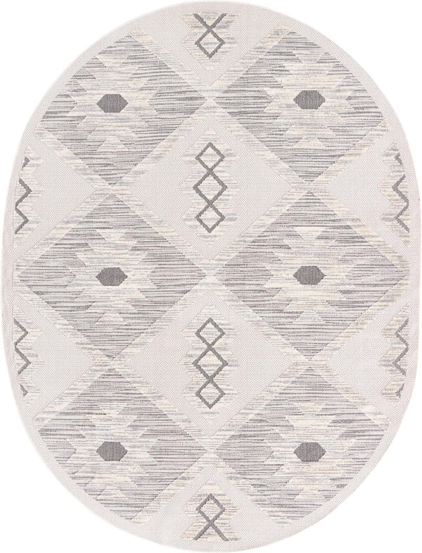Unique Loom Arlo Kai Machine Made Tribal Rug Sandy Beige, Gray/Beige 7' 10" x 10' 0"