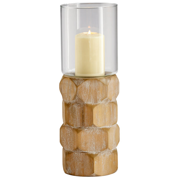 Hex Nut Candleholder Natural Wood 04741 Cyan Design