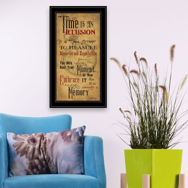 English Elm "memories" Billy Jacobs Framed Wall Art Rustic Pastoral Print with Black Wood Frame B06785173