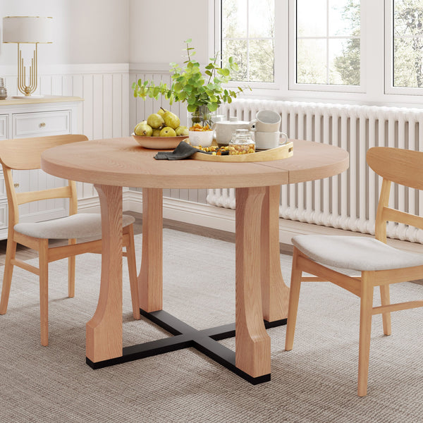 English Elm Christopher Knight Home® - 48" Round Dining Table - Timeless Farmhouse Charm For Cozy Spaces, Seats 4, Durable & Stylish Design N771P240936K