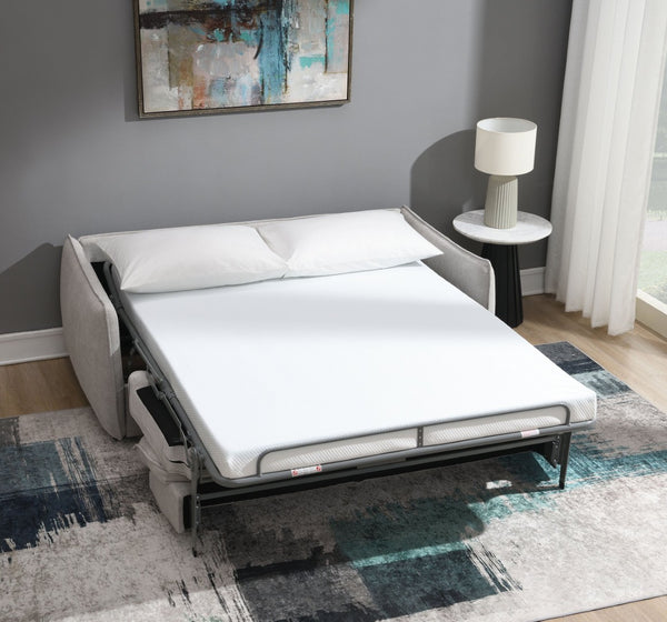 English Elm Jinn Chenille Convertible Sleeper Sofa with Memory Foam Bed and Metal Legs B2726P435913