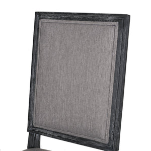 English Elm Christopher Knight Home® - DINING Chair Set of 2 French Country Upholstered Dining Chairs with Fluted Legs and Weathered Finish Grey 71237.00GRY