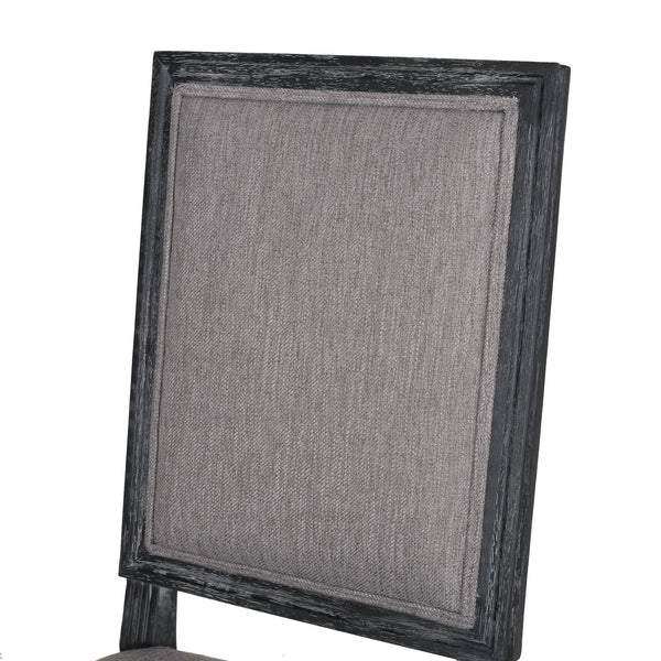 English Elm Christopher Knight Home® - DINING Chair Set of 2 French Country Upholstered Dining Chairs with Fluted Legs and Weathered Finish Grey 71237.00GRY