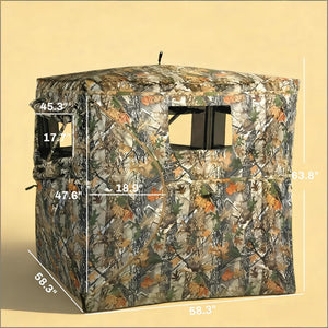 English Elm All-weather Pop up Hunting Blind with 270 Degree See Through Mesh Maple Camo T3971P486715