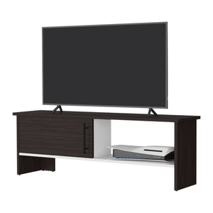 English Elm Rock Brenton TV Stand with Concealed Cabinet and Open Shelf for Media Devices, Durable Finish Multicolor 53.5 L x 17.3 W x 4 H B128P263717