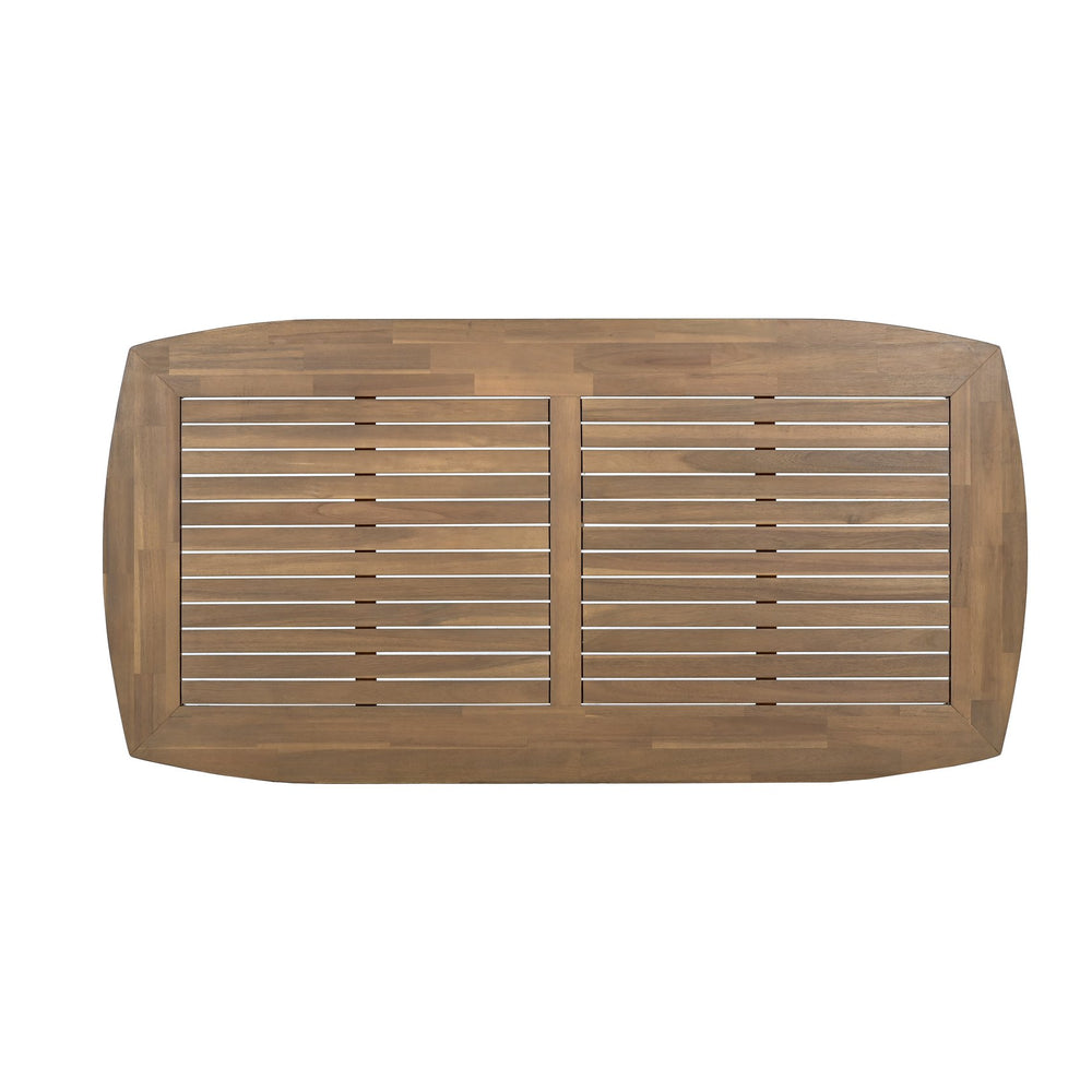 English Elm Christopher Knight Home® - Acacia 8-Person Outdoor Dining Table, Solid Acacia Wood Patio Farmhouse Design, Weather-Resistant 70.75" L N779P236677N