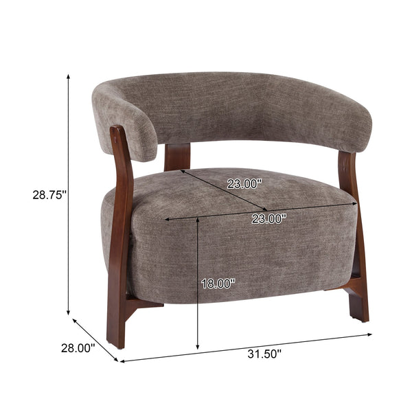 English Elm Christopher Knight Home® - accent Arm Chair with Bent Wood Legs and Plush Upholstery, Modern Minimalist Comfort & Stability Brown,Walnut 29 L x 27.75 W x 21 H N776P368458B