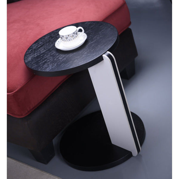 English Elm Set of 2 Round Sintered Stone Nesting Tables Sleek Modern Accent for Living Rooms W2899P405894