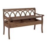 OSP Home Furnishings Coventry Storage Bench Distressed Toffee