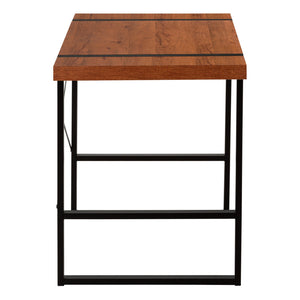 English Elm Computer Desk, Stylish Brown Laminate With Black Metal Legs, Modern Workspace For Home & Office B2710P219878
